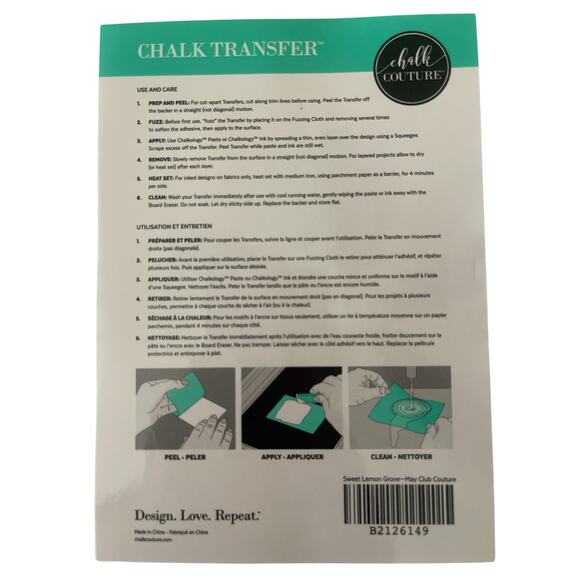 NWT Chalk‎ Couture 8.5 x 11  Reusable Transfer - Picture 2 of 3